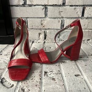 Worthington Red Croc-Embossed Heels